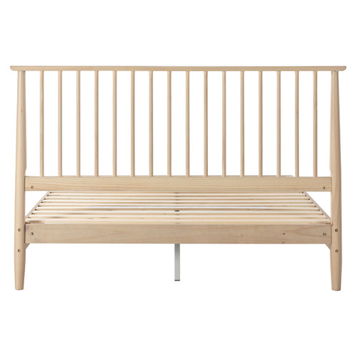 White Washed Liam Pine Wood Bed Temple & ster