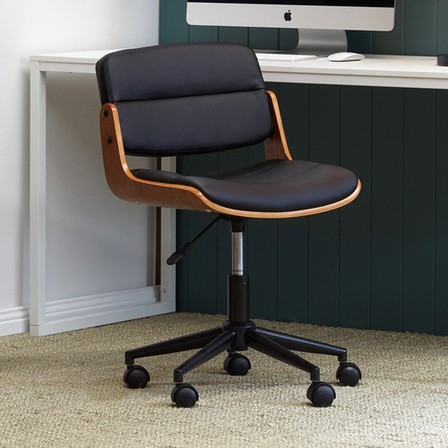 Wooden Executive Office Chair, Wooden Desk Chair With Wheels