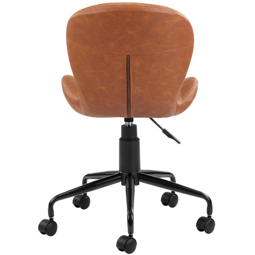 Temple Webster Brown Aviator Faux, Brown Leather Computer Chair