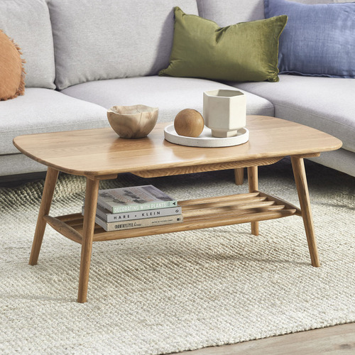 Oscar Oak Coffee Table with Shelf