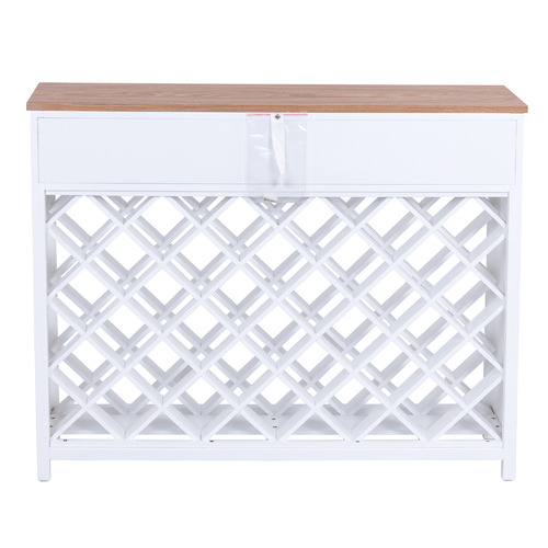 White & Natural Zoe Pine Wood Wine Rack