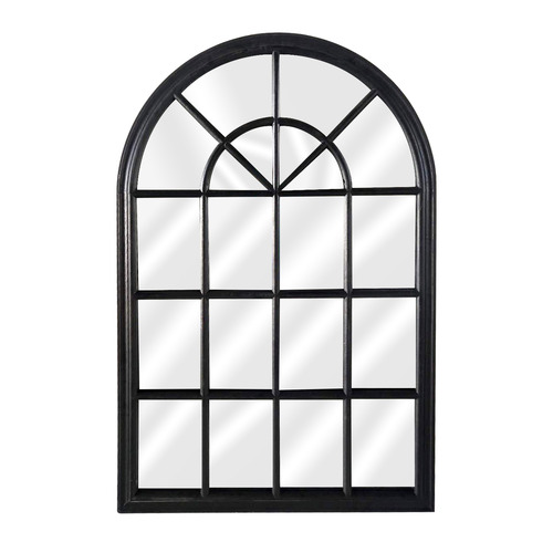 Temple & Webster Black Hamptons Arched Wooden Mirror