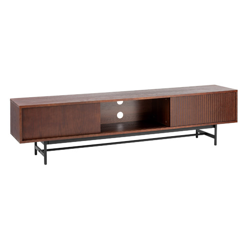 200cm Walnut Gannon Retro Lowline TV Unit