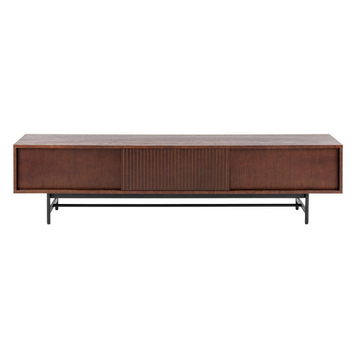 Temple & ster 200cm Walnut Gannon Retro Lowline TV Unit