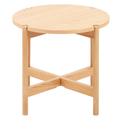 Temple & Webster Natural Nibesh Oak Wood Side Table