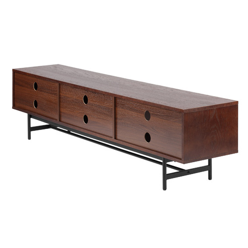 Temple & ster 200cm Walnut Gannon Retro Lowline TV Unit