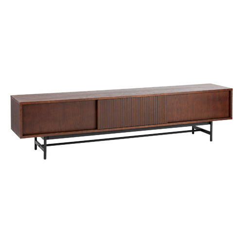 Temple & ster 200cm Walnut Gannon Retro Lowline TV Unit