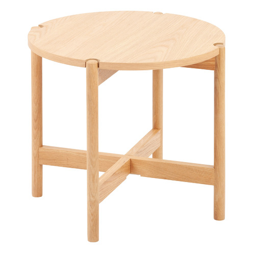 Temple & Webster Natural Nibesh Oak Wood Side Table