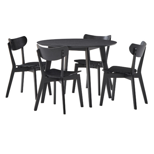 Black Larsen Round Wooden Dining Table