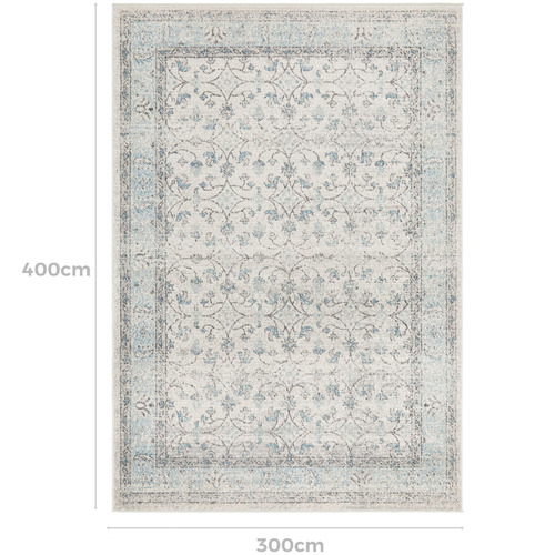 Blue & Cream Evanna Vintage-Style Rug