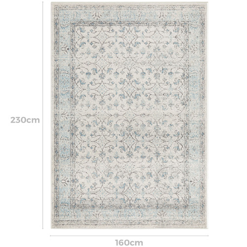 Blue & Cream Evanna Vintage-Style Rug