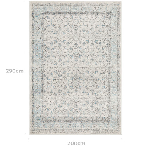 Blue & Cream Evanna Vintage-Style Rug