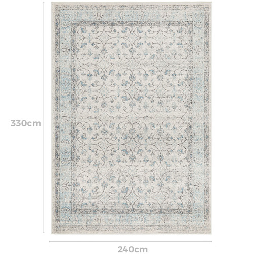 Blue & Cream Evanna Vintage-Style Rug
