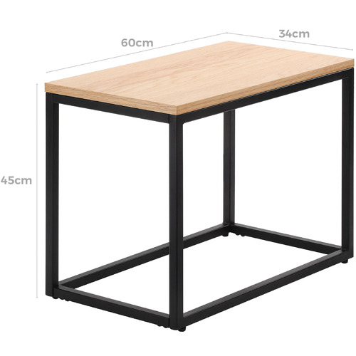 Temple & ster 2 Piece Natural & Black Boras Nesting Side Table Set