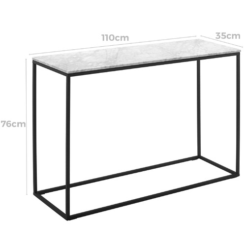 Temple & ster 110cm White Serena Italian Carrara Marble Console Table