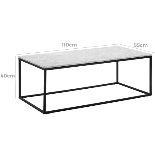Temple & ster 110cm White Serena Italian Carrara Marble Coffee Table