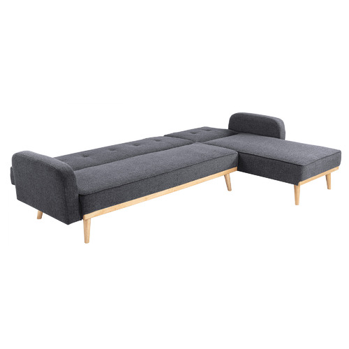 Temple & ster Charcoal Floyd Click Clack Sofa Bed with Chaise