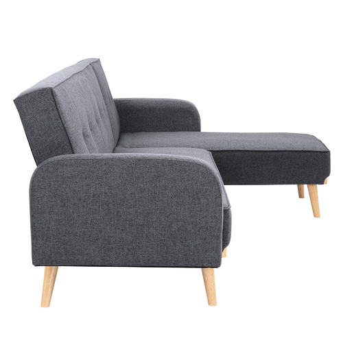 Temple & ster Charcoal Floyd Click Clack Sofa Bed with Chaise