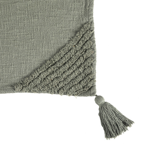 Green Hallie Cotton Tufted Throw