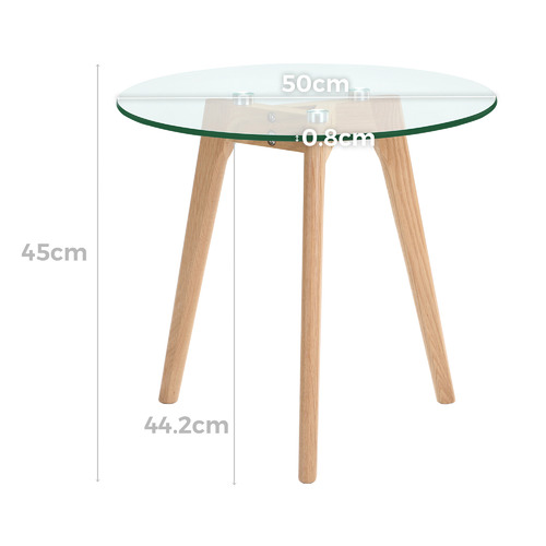 Stad Glass Top Side Table
