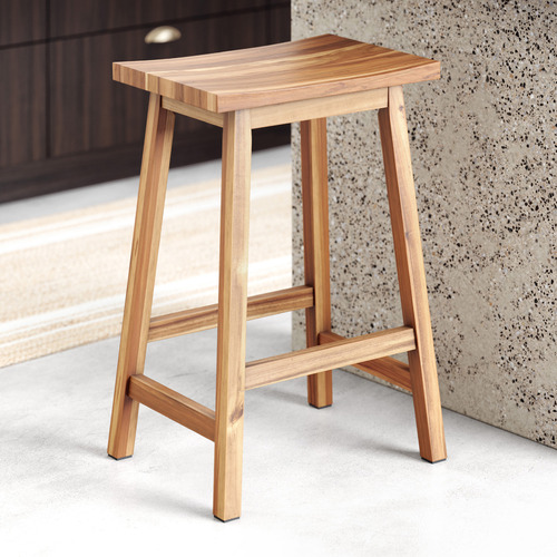 Temple Webster 66cm Flores Acacia, Manly Bar Stools