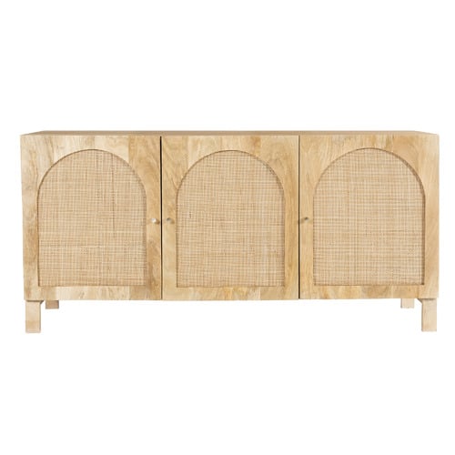 Natural Anya Mango Wood & Rattan Sideboard Buffet