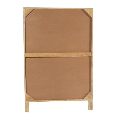 Natural Kamala Mango Wood & Rattan 5 Drawer Chest