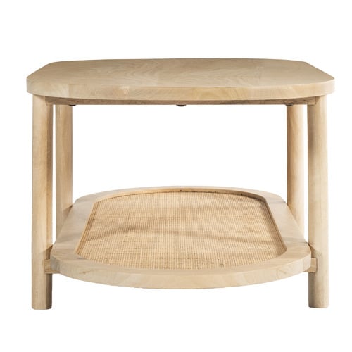 Temple Webster Natural Anya Mango Wood Rattan Coffee Table