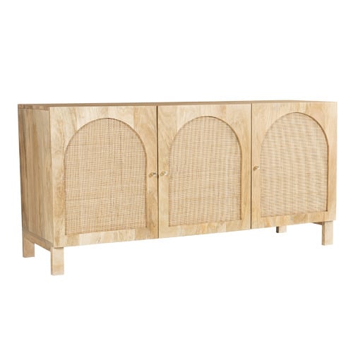 Natural Anya Mango Wood & Rattan Sideboard Buffet