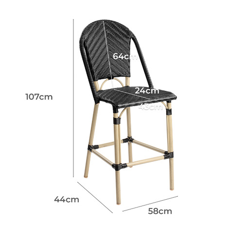 Pe Rattan High Back Outdoor Barstool, Bar Stools Target Commercial
