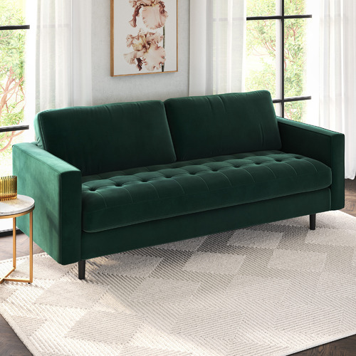 Dark Green Mera 3 Seater Velvet Sofa, What Colours Go With Forest Green Sofa