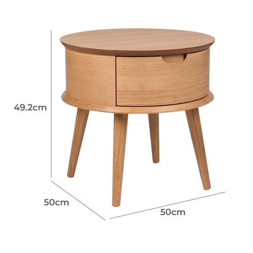 1 Drawer Bedside Table, Round Bedside Table With Drawers Australia