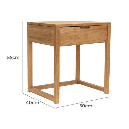 Olwen Oak Wood Bedside Table