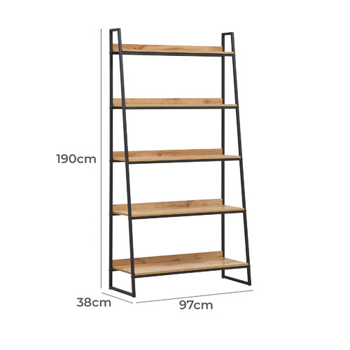 Temple & Webster Natural Jackson 5 Tier Bookshelf