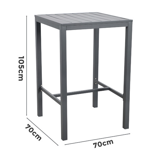 Charcoal Kos Square Aluminium Outdoor Bar Table Temple & ster