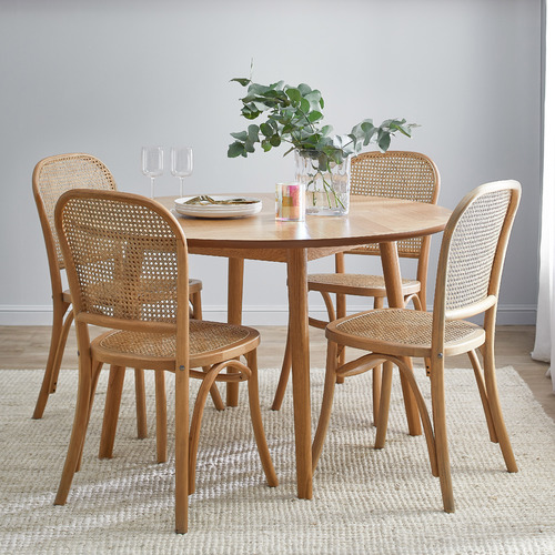 Temple Webster Dion Parquet Round, Round Dining Chairs And Table