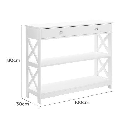 Temple & ster White Noosa Console Table with Drawer