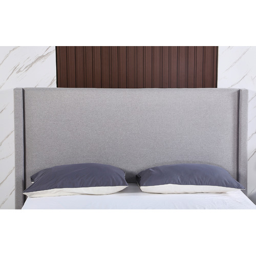 Temple & ster Light Grey Guildford LinenBlend Winged Bedhead