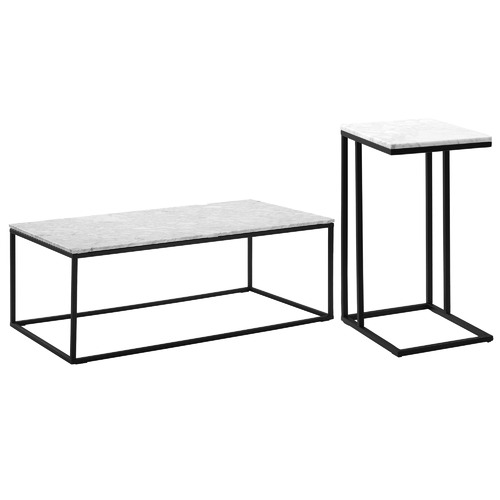 Temple & ster White Serena Italian Carrara Marble Rectangular Coffee