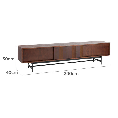 Walnut Gannon Retro Lowline TV Unit