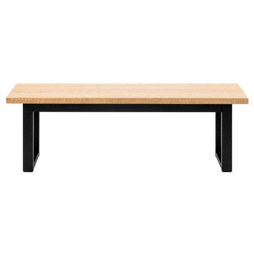 Natural-and-Black-Ski-Leg-Oak-Wood-Dining-Bench