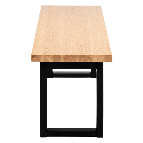 Natural-and-Black-Ski-Leg-Oak-Wood-Dining-Bench