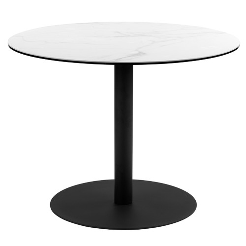 black and white round dining table