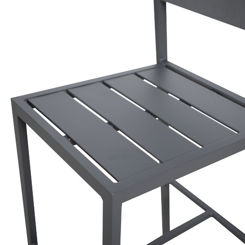 73cm Charcoal Kos Aluminium Outdoor Slatted Barstools