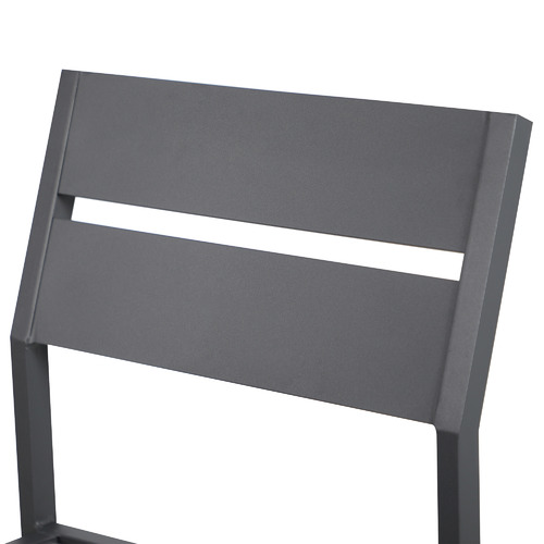 73cm Charcoal Kos Aluminium Outdoor Slatted Barstools
