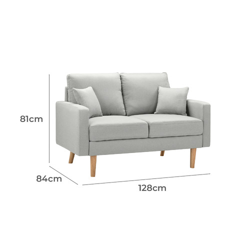 Grey Andor 2 Seater Fabric Sofa