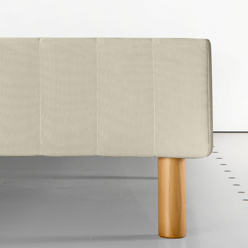 Temple & ster Beige Quick Snap Upholstered Queen Bed Base
