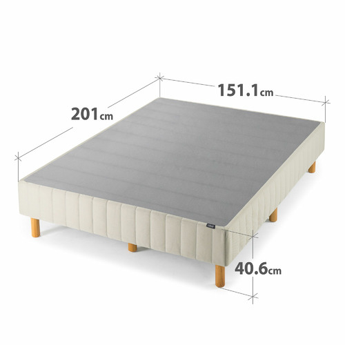 Temple & ster Beige Quick Snap Upholstered Queen Bed Base