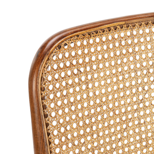 65cm High Back Luca Beech Wood & Rattan Barstool