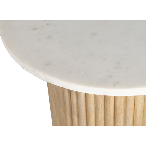 Anika Mango Wood & Marble Side Table